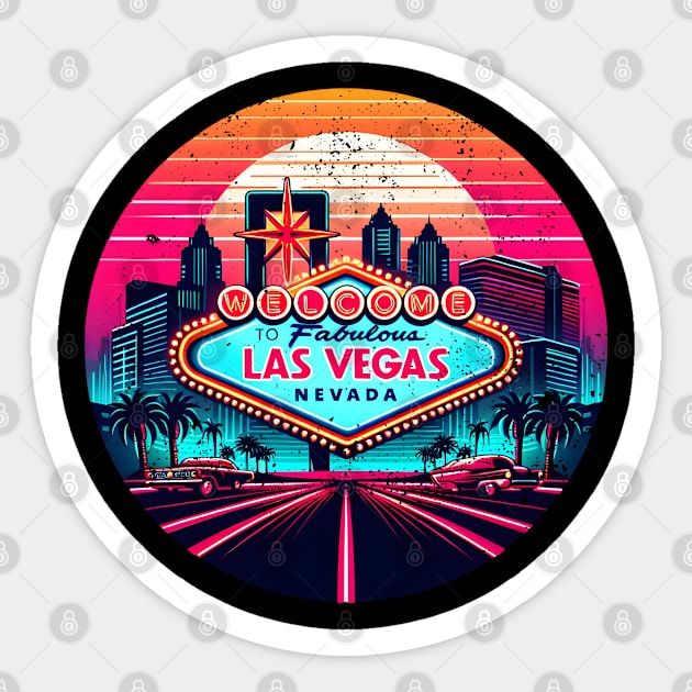 Sunset over Las Vegas Sticker by FromBerlinGift